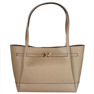 Michael Kors Reed Large Belted Shoulder Tote Bag Camel